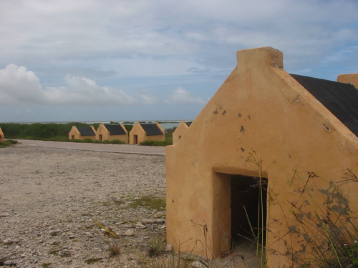 Slave huts on salt farm